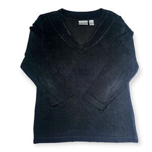 Chicos Travelers 2pc Set Black Size 1 Comfortable Stretchy Made in USA‎
